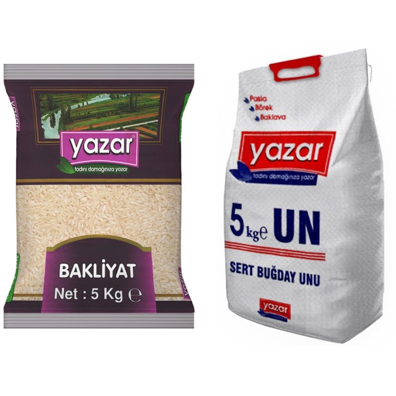 Yazar Pilavlık Pirinç 5 Kg + Un 5 Kg